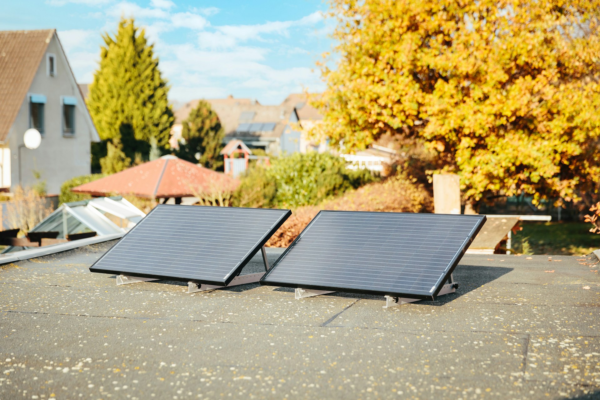 Solar panels installed on a residential rooftop